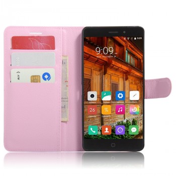 Чехол портмоне подставка на силиконовой основе на магнитной защелке для Elephone P9000 Розовый