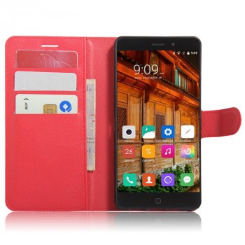 Чехол портмоне подставка на силиконовой основе на магнитной защелке для Elephone P9000 Красный