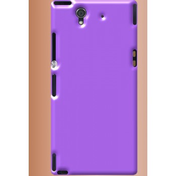 Силиконовый глянцевый непрозрачный чехол для Sony Xperia Z  Фиолетовый