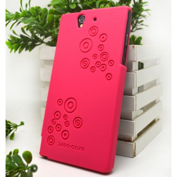 Силиконовый матовый непрозрачный чехол с текстурным покрытием Узоры для Sony Xperia Z  Пурпурный