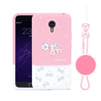 Силиконовый матовый непрозрачный дизайнерский фигурный чехол для Meizu M2 Note Розовый