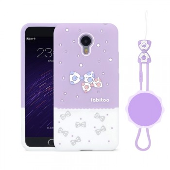 Силиконовый матовый непрозрачный дизайнерский фигурный чехол для Meizu M2 Note Фиолетовый