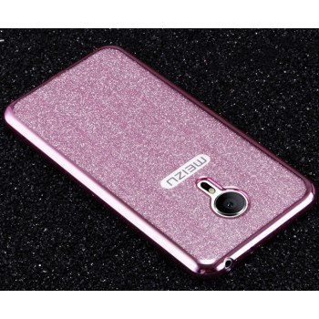 Силиконовый матовый непрозрачный чехол с текстурным покрытием Металлик для Meizu M2 Note  Розовый