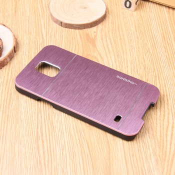 Пластиковый непрозрачный матовый чехол текстура Металлик для Samsung Galaxy S5 Mini  Розовый