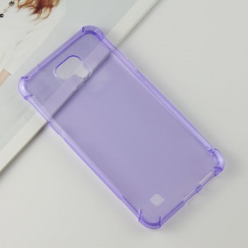 Силиконовый матовый полупрозрачный чехол с усиленными углами для LG X cam  Фиолетовый