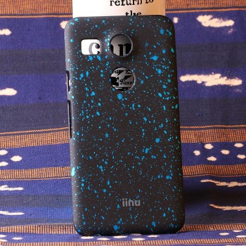 Пластиковый непрозрачный матовый чехол с голографическим принтом Звезды для Google LG Nexus 5X Голубой