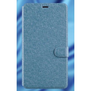 Текстурный чехол горизонтальная книжка подставка на пластиковой основе с отсеком для карт на магнитной защелке для Microsoft Lumia 640 XL Голубой
