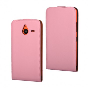 Чехол вертикальная книжка на пластиковой основе на магнитной защелке для Microsoft Lumia 640 XL Розовый