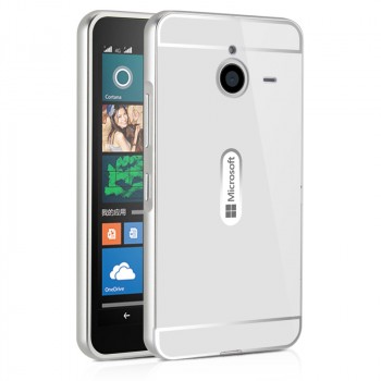 Двухкомпонентный чехол c металлическим бампером с поликарбонатной накладкой для Microsoft Lumia 640 XL  Белый