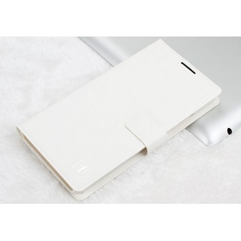 Текстурный чехол горизонтальная книжка подставка на пластиковой основе на магнитной защелке для Lenovo A6000/A6010 Белый