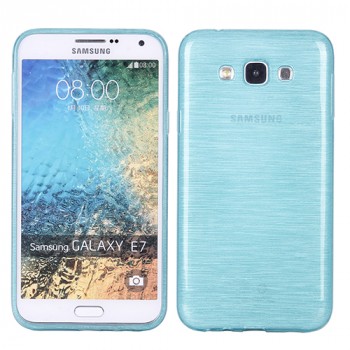 Силиконовый матовый полупрозрачный чехол с текстурным покрытием Металл для Samsung Galaxy J5  Голубой
