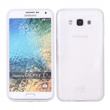 Силиконовый матовый полупрозрачный чехол с текстурным покрытием Металл для Samsung Galaxy J5  Белый