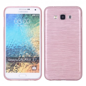Силиконовый матовый полупрозрачный чехол с текстурным покрытием Металл для Samsung Galaxy J5  Розовый