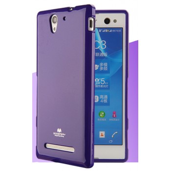 Силиконовый глянцевый непрозрачный чехол для Sony Xperia C4  Фиолетовый