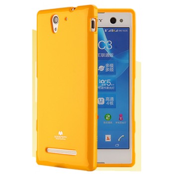 Силиконовый глянцевый непрозрачный чехол для Sony Xperia C4  Желтый