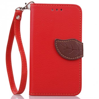 Чехол портмоне подставка на силиконовой основе на дизайнерской магнитной защелке для LG Leon  Красный