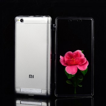 Двухкомпонентный силиконовый матовый полупрозрачный чехол горизонтальная книжка с акриловой полноразмерной транспарентной смарт крышкой для Xiaomi RedMi 3 Серый