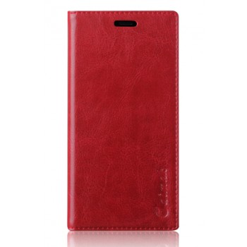 Вощеный чехол горизонтальная книжка подставка на пластиковой основе с отсеком для карт для Xiaomi RedMi 3 Красный