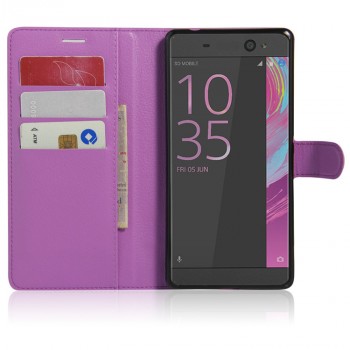 Чехол портмоне подставка на силиконовой основе на магнитной защелке для Sony Xperia XA Ultra  Фиолетовый