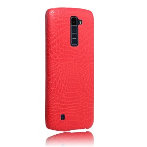 Чехол задняя накладка для LG K10 с текстурой кожи Красный
