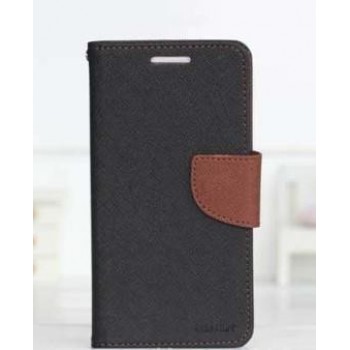 Чехол портмоне подставка на силиконовой основе с тканевым покрытием на дизайнерской магнитной защелке для LG K10 Черный