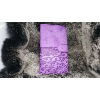 Чехол портмоне подставка текстура Узоры на силиконовой основе на магнитной защелке для LG K10  Фиолетовый