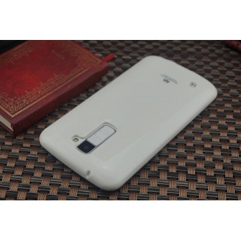 Силиконовый глянцевый непрозрачный чехол для LG K10  Белый