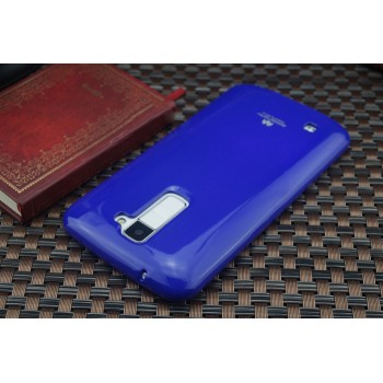 Силиконовый глянцевый непрозрачный чехол для LG K10  Синий