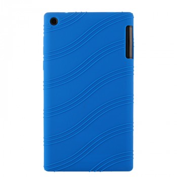 Силиконовый матовый непрозрачный чехол с дизайнерской текстурой Узоры для Lenovo Tab 2 A7-20  Синий