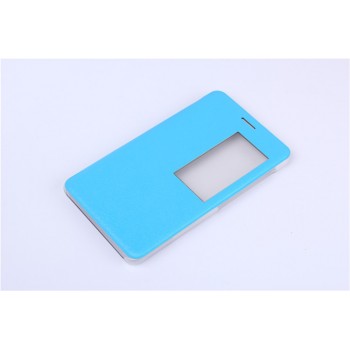 Чехол книжка подставка на транспарентной поликарбонатной основе с окном вызова для Huawei MediaPad T2 7.0 Pro  Голубой