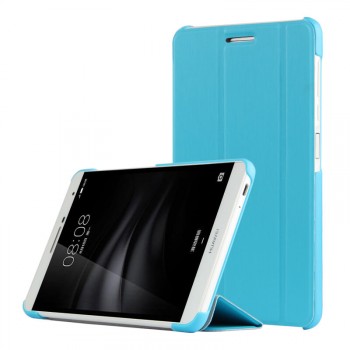 Сегментарный чехол книжка подставка на непрозрачной поликарбонатной основе для Huawei MediaPad T2 7.0 Pro Голубой