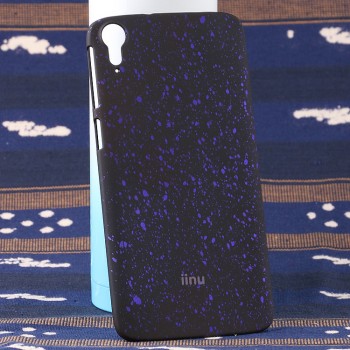 Пластиковый непрозрачный матовый чехол с голографическим принтом Звезды для HTC Desire 828  Фиолетовый