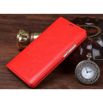 Винтажный чехол горизонтальная книжка на пластиковой основе для HTC Desire 828  Красный