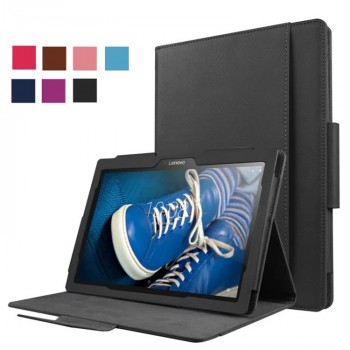 Чехол книжка подставка с рамочной защитой экрана, магнитной защелкой и отсеком для карт для Lenovo Tab 2 A10-30 Черный