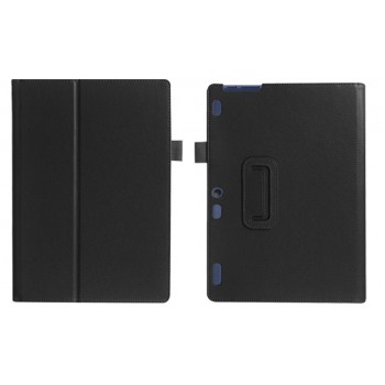Чехол книжка подставка с рамочной защитой экрана и крепежом для стилуса для Lenovo Tab 2 A10-30/Tab 10 TB-X103F Черный
