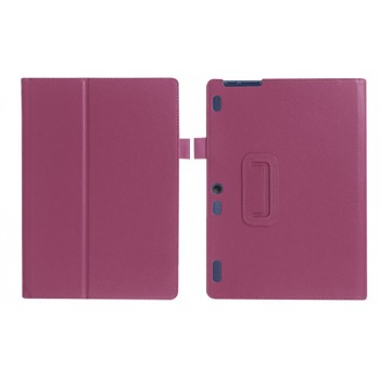Чехол книжка подставка с рамочной защитой экрана и крепежом для стилуса для Lenovo Tab 2 A10-30/Tab 10 TB-X103F Фиолетовый