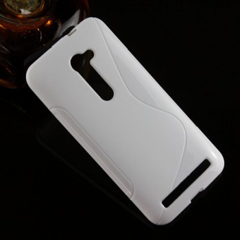 Силиконовый матовый полупрозрачный чехол с дизайнерской текстурой S для Asus Zenfone 2 5  Белый