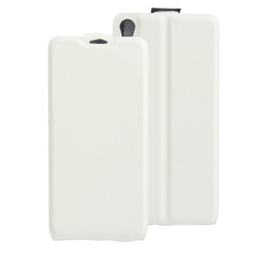 Чехол вертикальная книжка на силиконовой основе с отсеком для карт на магнитной защелке для Sony Xperia E5, цвет Белый