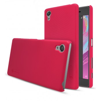 Пластиковый непрозрачный матовый нескользящий премиум чехол для Sony Xperia X Performance Красный