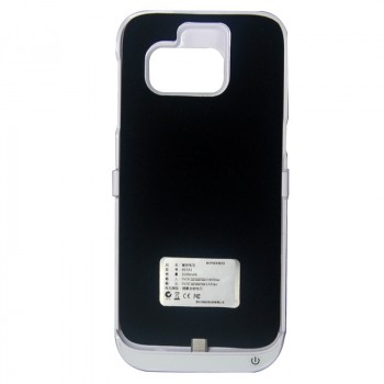 Пластиковый непрозрачный матовый чехол с встроенным аккумулятором 3100 мАч и подставкой для Samsung Galaxy S7  Белый