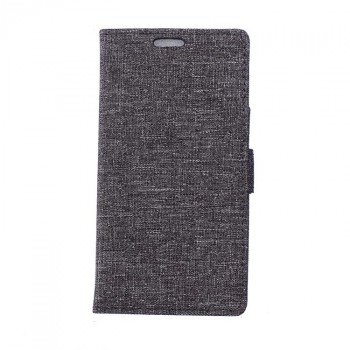 Чехол портмоне подставка на силиконовой основе с тканевым покрытием на магнитной защелке для LG X Style  Черный