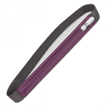Кожаный мешок (нат. кожа) для Apple Pencil на регулируемом резиновом поясе Фиолетовый