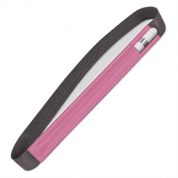 Кожаный мешок (нат. кожа) для Apple Pencil на регулируемом резиновом поясе Розовый