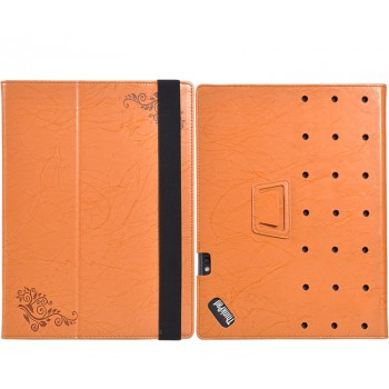 Чехол книжка подставка текстура Узоры с рамочной защитой экрана и поддержкой кисти для Lenovo ThinkPad X1 Tablet  Оранжевый