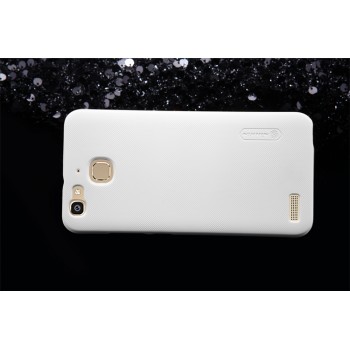 Пластиковый непрозрачный матовый нескользящий премиум чехол для Huawei GR3 Белый