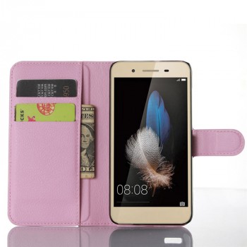 Чехол портмоне подставка на магнитной защелке для Huawei GR3 Розовый