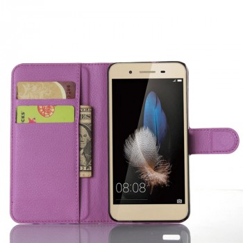 Чехол портмоне подставка на магнитной защелке для Huawei GR3 Фиолетовый