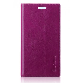 Вощеный чехол горизонтальная книжка подставка на пластиковой основе с отсеком для карт на присосках для Huawei GR3 Фиолетовый