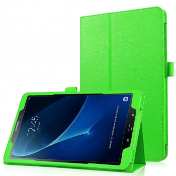 Чехол книжка подставка с рамочной защитой экрана и крепежом для стилуса для Samsung Galaxy Tab A 10.1 (2016) Зеленый