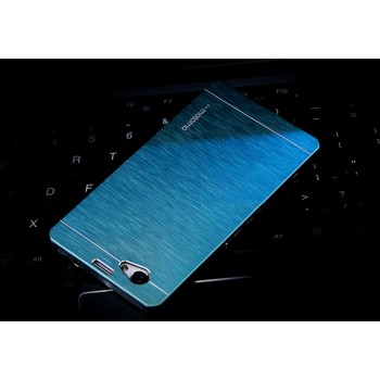 Пластиковый непрозрачный матовый чехол с текстурным покрытием Металл для Sony Xperia Z1 Compact Голубой
